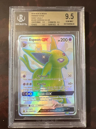 Pokémon TCG Espeon GX Hidden Fates SV60 Full Art Shiny - BGS 9.5 GEN MINT
