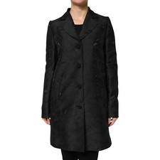DOLCE & GABBANA Jacket Black Single Breasted Trench Coat IT44/US10/L RRP 3600usd