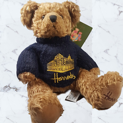 Vintage Harrods Plush 13 Inch Teddy Bear Navy Blue Harrods Sweater | eBay