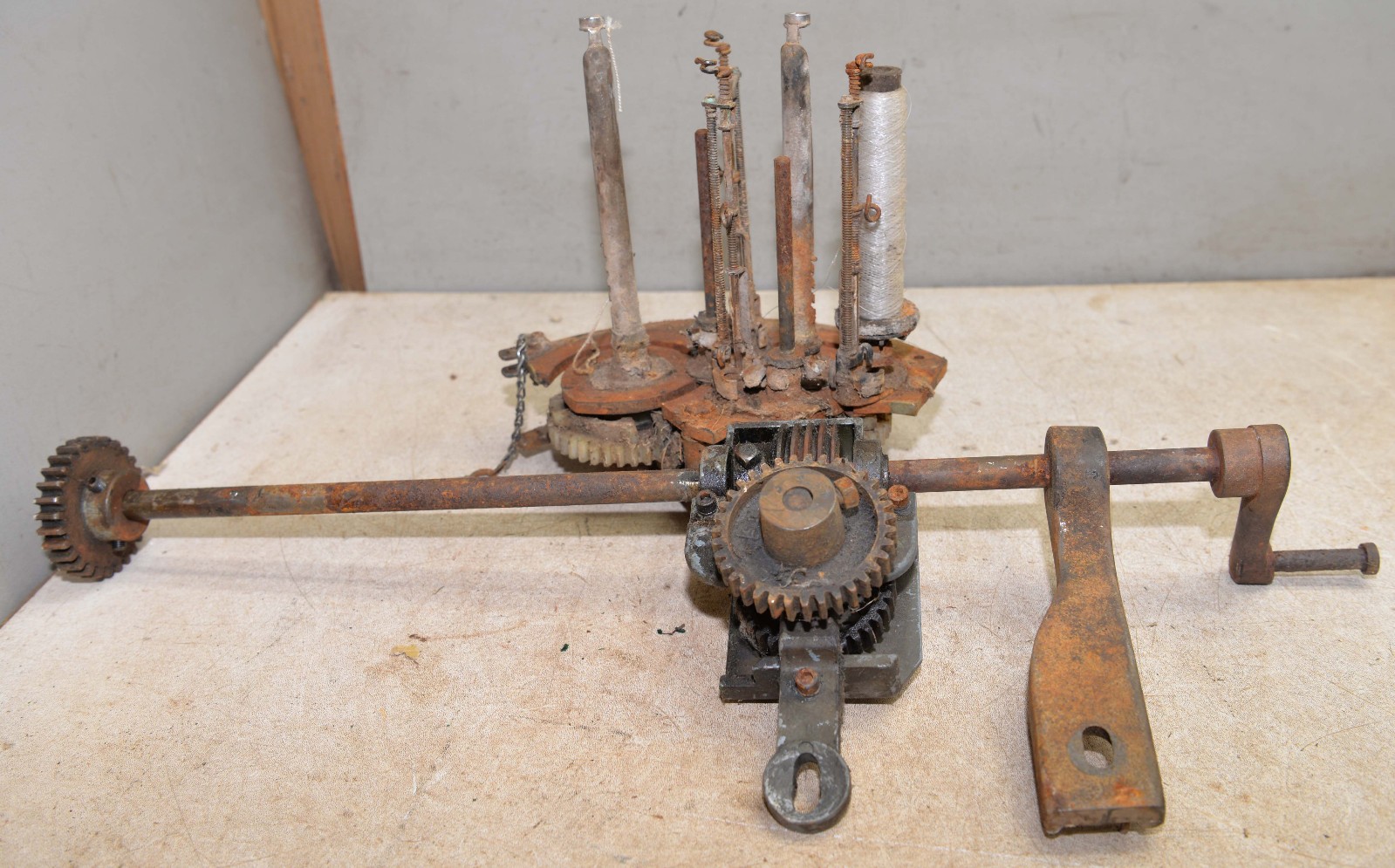 Steam Punk Rope New England Butt Co rope machine hand crank gear drive industrial steam ...