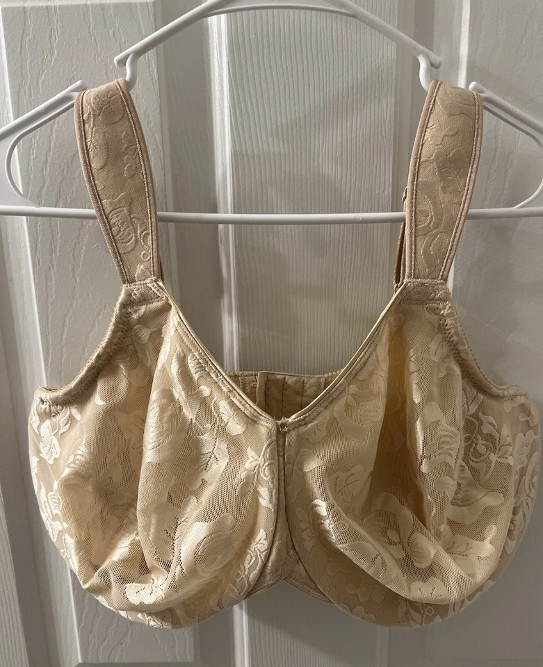 Wacoal Women’s Beige Floral Awareness Full Figure Underwire Bra 85567 Sz 40G - Image 3 of 4