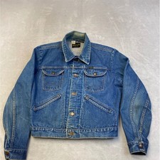 Vintage Wrangler Denim Jacket Men Size 40 Made in USA Blue Jean Trucker Western