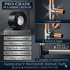 Waterproof Pipe Repair Tape Seal Stop Water Leak Burst Plumber Amalgamating
