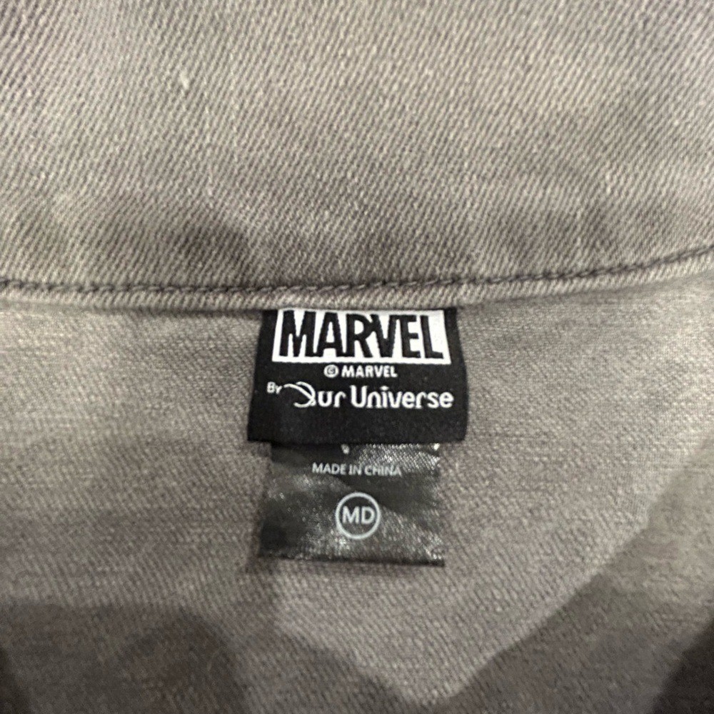 Marvel Logo Patterned Gray Shacket Jacket for Men… - image 6