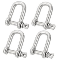 "4 StüCk 1/4\\\"(5,7Mm) Edelstahl 316 D-Ringe FüR Bootskette, Silber"