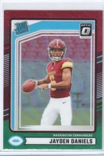 2024 Donruss #389 Jayden Daniels Optic Rated Rookies Preview Red and Green