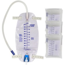 Urinary Drainage Bags 3 Pack 32 Oz Easy-Tap Leg Bag Catheter Bags for Men