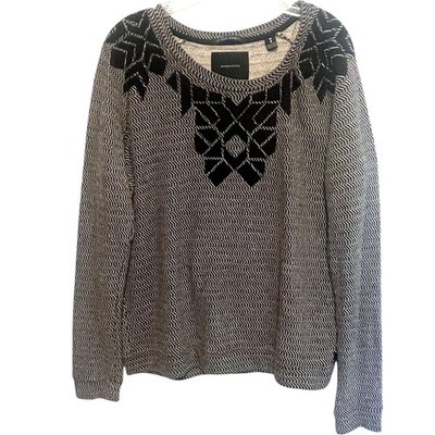 Maison Scotch Les Bons Vivant Sweater Womens Size 4 (XL) Embroidered Applique 