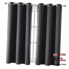 Grommet Blackout Curtains for Bedroom and 42"W x 63"L Pack of 2 Dark Grey
