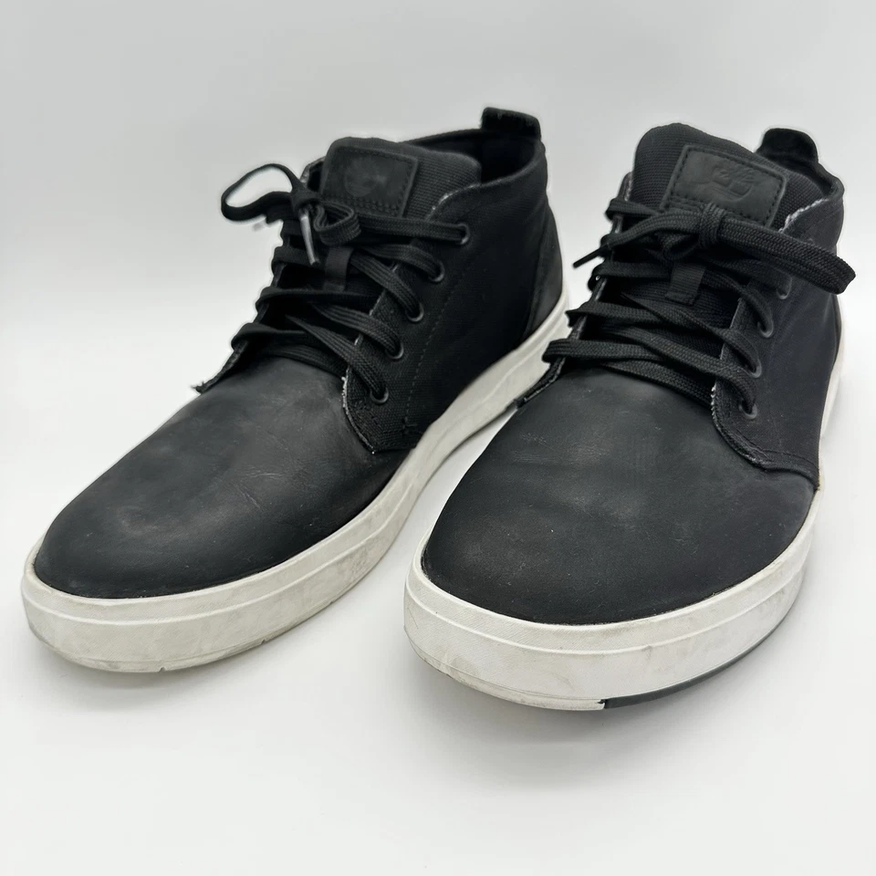 Timberland Hombres Zapatos Medianos Chukka de Lona con Cordones A1015 en Negro EE. UU. Talla 11.5 Foto 2 de 4