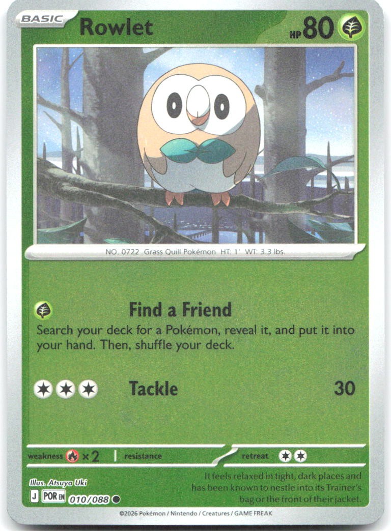 Rowlet - 010/088 010/088 Reverse Holofoil ME03: Perfect Order NM