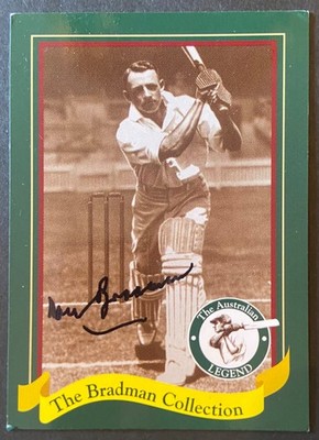 Original signierte handsignierte Don Bradman Karte WEET-BIX The Bradman Collection COA