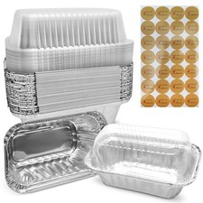 Mwnxia 50-Pack Mini Aluminum Loaf Pans with Lids for Baking & Gifting