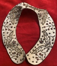 Vintage Beaded Handmade Metallic Embroidery With Inset Stones - 2 By 18 Length