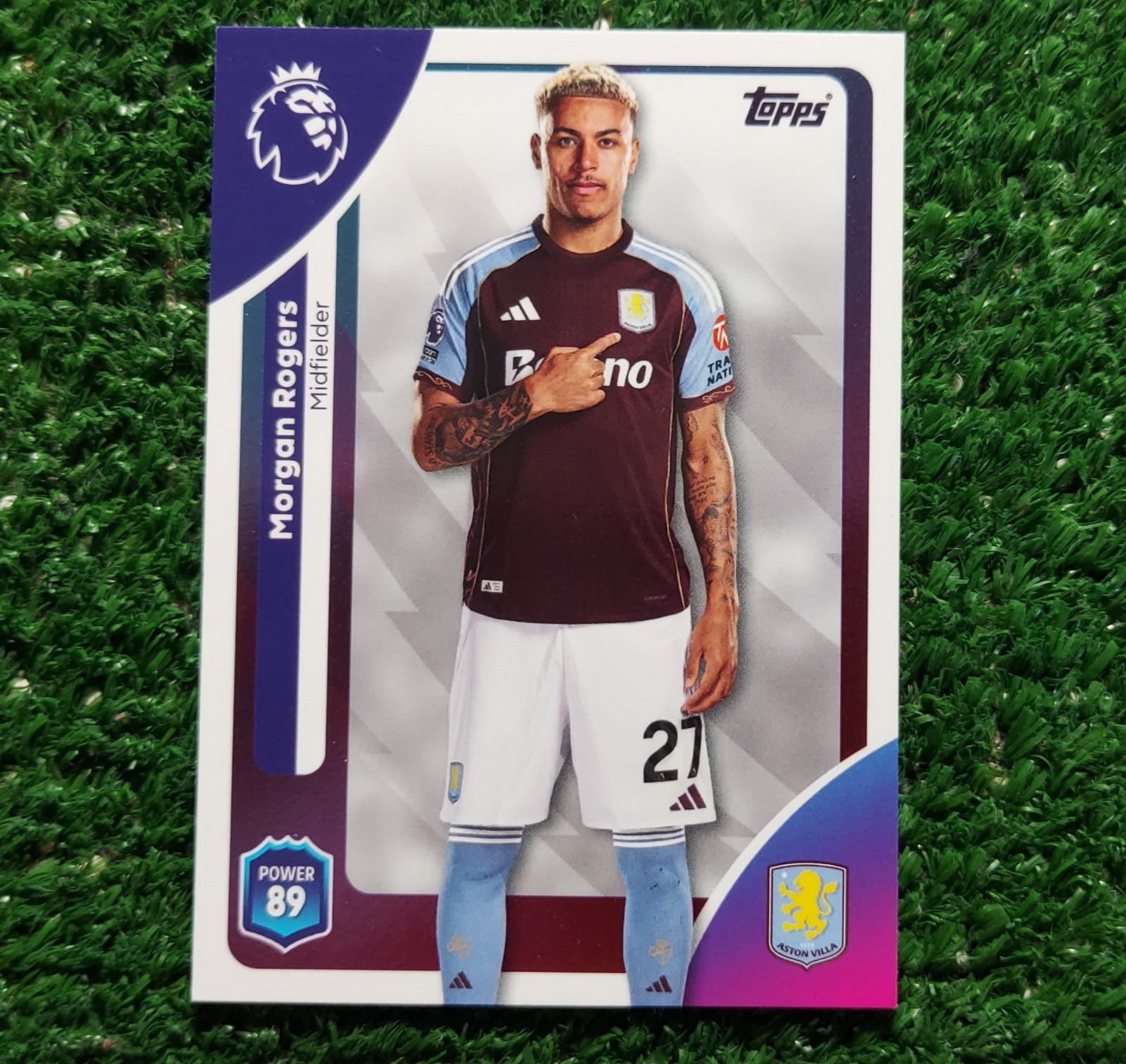 CARD TOPPS 2025/26 PREMIER LEAGUE ASTON VILLA N°30 ROGERS CARTA 2026 ⚽️