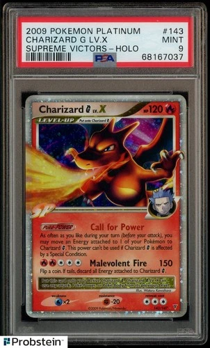 2009 Pokemon Supreme Victors #143 Charizard G LV.X Holo PSA 9 MINT