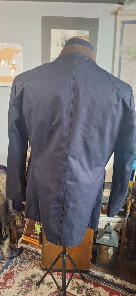 Brooks Brothers Traveler Blazer Mens Navy Zip Up Jacket Size M Silk & Cotton - Image 4 of 4