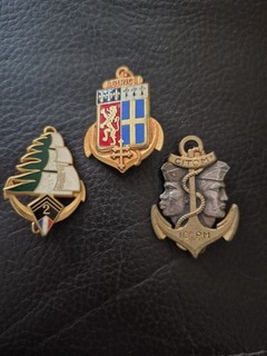 Troupes Coloniales: Lot de 3 Insignes Infanterie de Marine 6e RIC CITOM 10e PM.