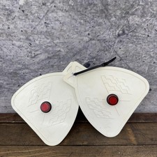 Vintage Hunt Wilde Mud Flaps Buddy Flaps Fender Reflector Pair White