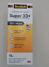 3M Scotch Vinyl Electrical Tape Super 33 Plus 3/4" x 76' Pack Of 10