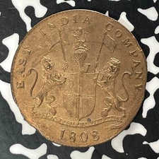 1808 India Madras Presidency 20 Cash Lot#T5462 Ex. Admiral Gardner Shipwreck