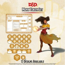 D&D Monk Token Set (Player Board & 22 Tokens) - Brand New & Sealed