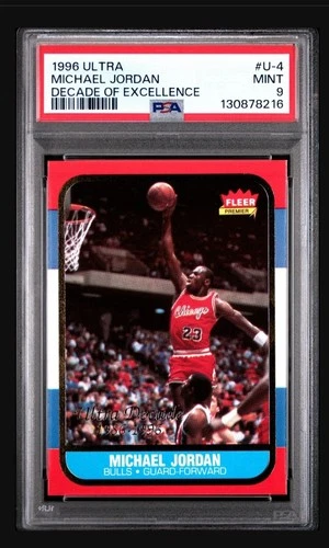 1996 Fleer ULTRA Decade Dominance #U-4 MICHAEL JORDAN PSA 9 Mint Card🐐🏀🏆