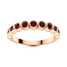 Garnet Gemstone Full Eternity Bezel Boho Ring Jewelry Sterling Silver