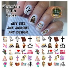 Christian Faith Cross Waterslide Nail Decals Set Of 50  Instructions and bonus