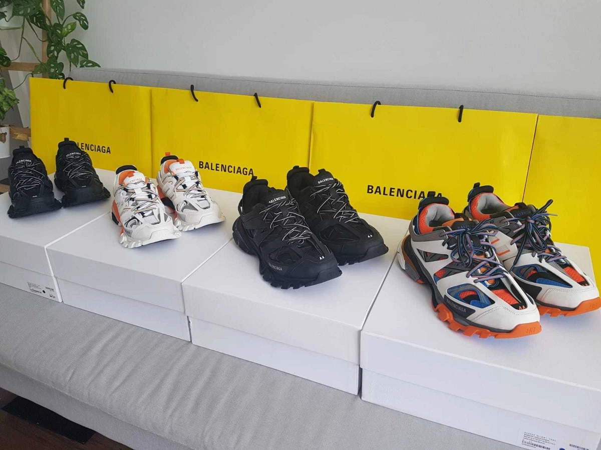 BALENCIAGA TRACK SNEAKERS WHITE ORANGE SIZES EU 39 40 41 42 43 44 45 46