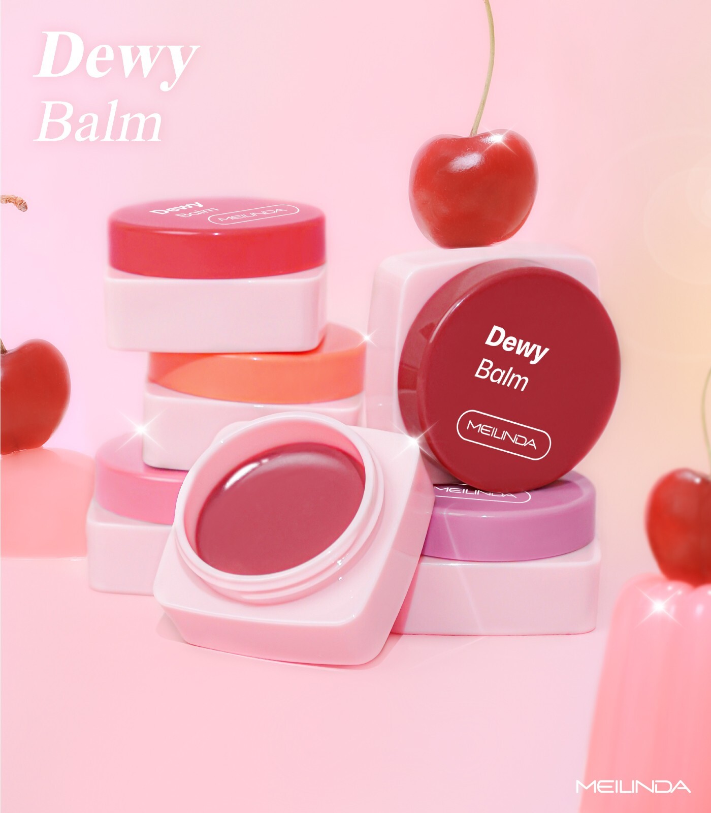 Meilinda Dewy Balm bálsamo labial, labios jugosos, aplicar brillante en mejillas, labios. 4,2 ml