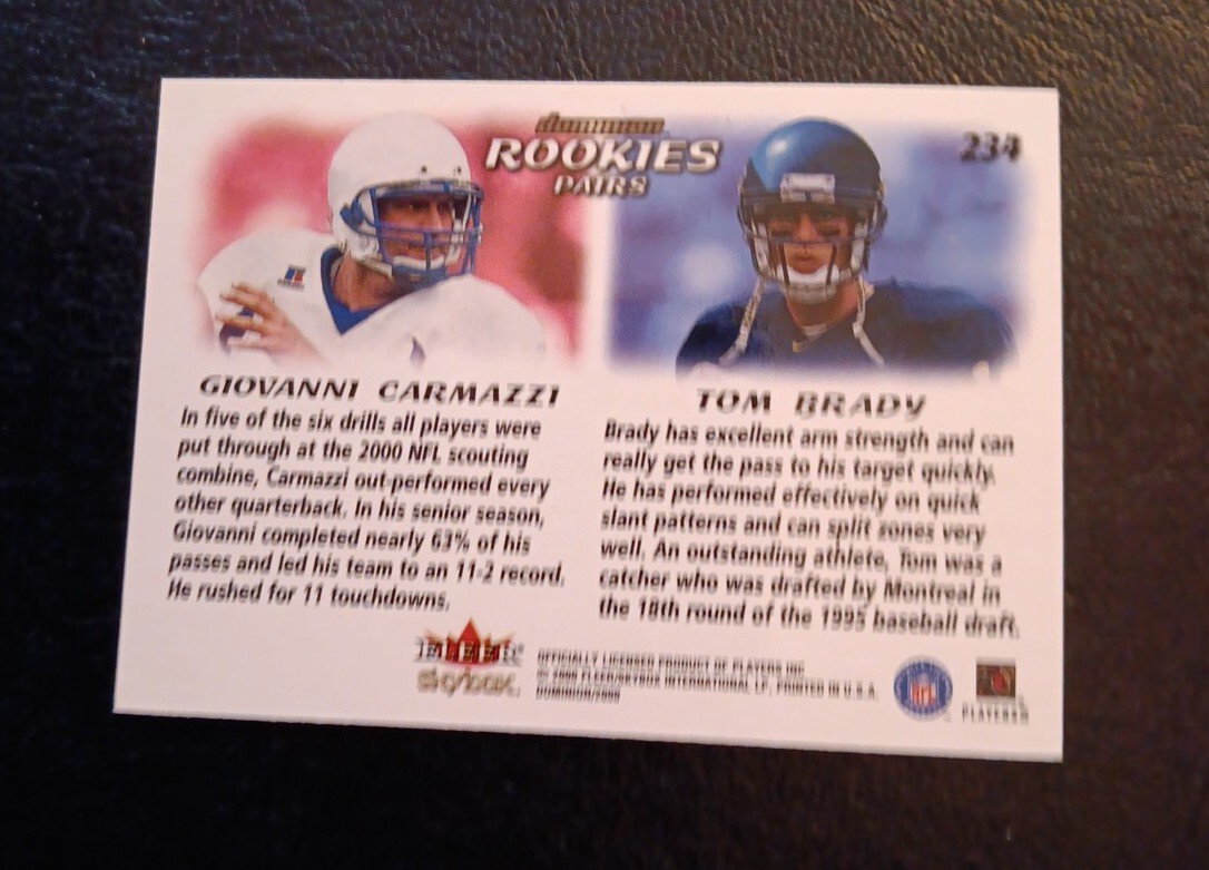 2000 Tom Brady Fleer Skybox Dominion 