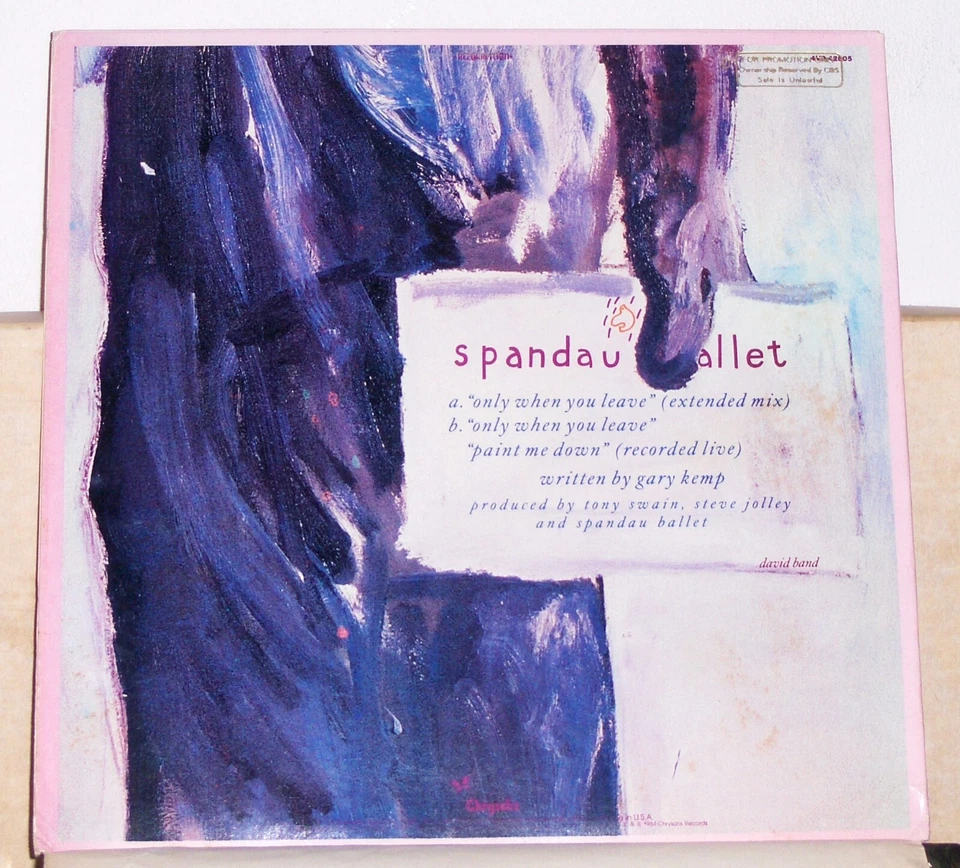 Spandau Ballet - Only when you leave 12 inch Single Promo Vinyl Record Near Mint - Image 2 of 2
