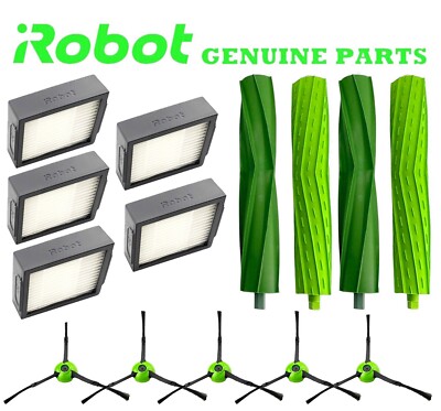 GENUINE Set Rollers + Side Brushes + Filters for iRobot Roomba j5 j6 j7 j8 Plus