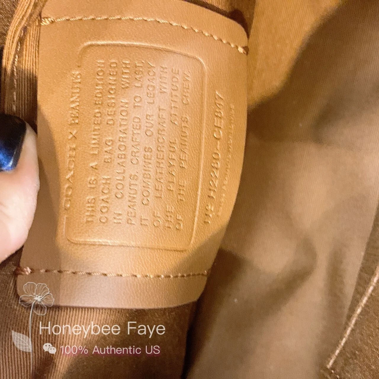 Secchio pranzo nuovo con etichette Coach X Peanuts in tela firmata con toppe CE847