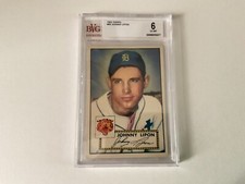 1952 topps #89 johnny lipon baseball card graded 6