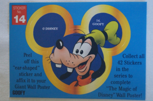 Classic Magic of Disney 1992 Dynamic Mickey Mouse Ears Sticker Goofy - Picture 1 of 4