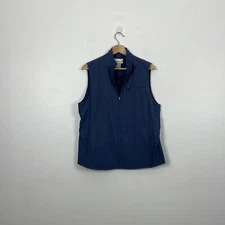 Cutter & Buck Full Zip 3 Pocket Sleeveless Blue Vest Womens M Casual Relaxed Fit