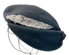 Vintage 1950s Black Wool Bowler Style Hat by Glenover