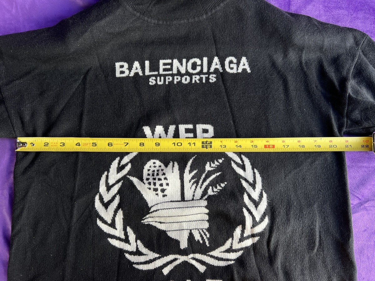 Balenciaga Black Wool Turtleneck World Food Programme Sz 34 Balenciaga Black Wool Turtleneck World Food Programme Sz 34