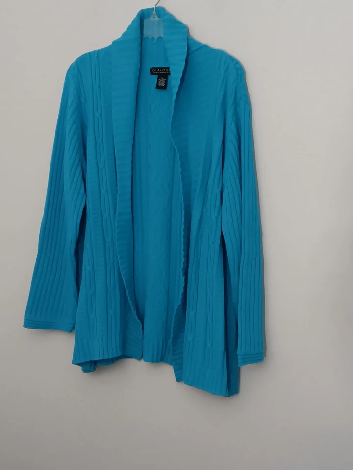 Dialogue 2 Piezas Cárdigan Mujer Talla 2X Conjunto Suéter y Tanque Tejido con Cable Usado Foto 4 de 4