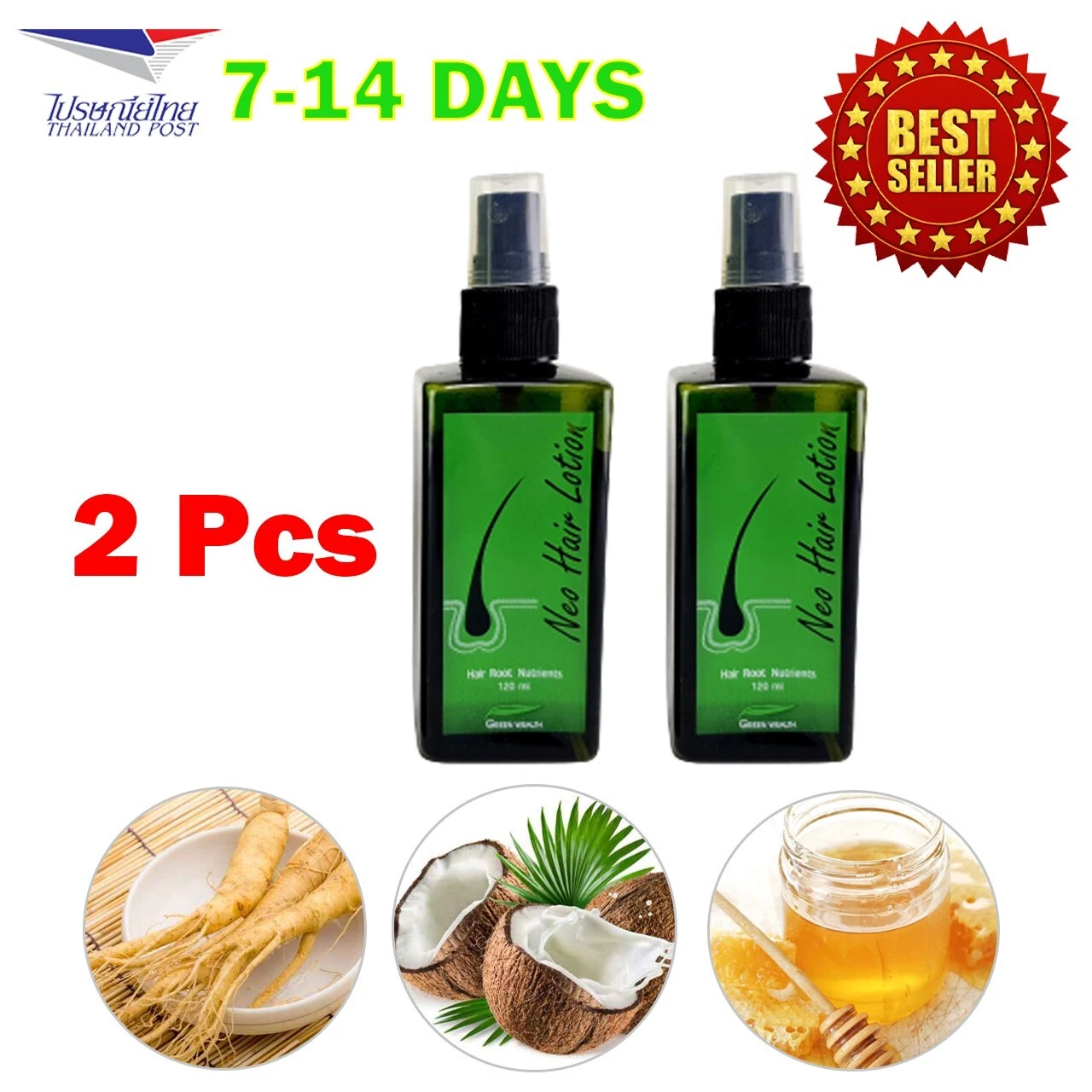 2 Pcs Neo Hair Lotion 120 ml Hair Regrowth Treatment Root Nutrients Longer Nouri