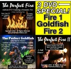 3 DVD Combo Set The Perfect Fire 1 & 2 Real Fireplace Video & Goldfish Aquarium