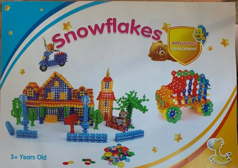 Interlocking Snowflakes Building Block Kid ABC Educational Toy 600pc ...