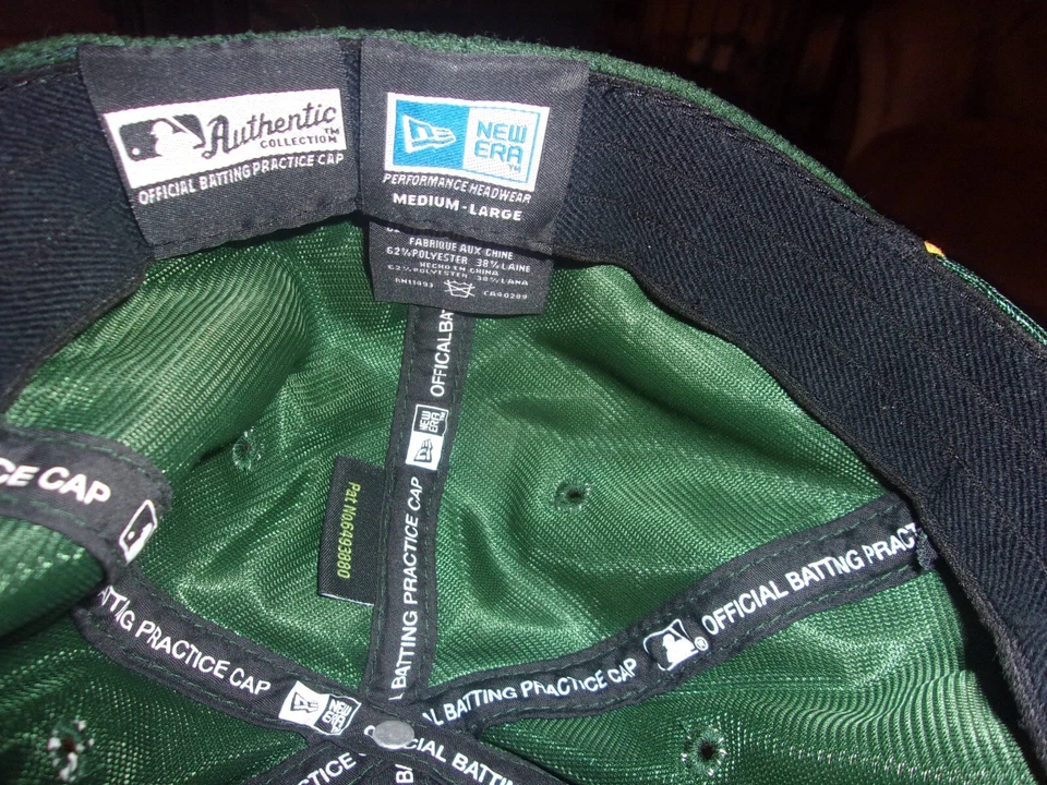 CHAPÉU DE PRÁTICA OFICIAL DE REBATIDAS OAKLAND A'S NEW ERA / BONÉ STRETCH MÉDIO / GRANDE - Imagem 3 de 4