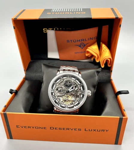 Stuhrling 3922 1 Special Reserve Automatic Dual Time Stainless Steel Men's Watch