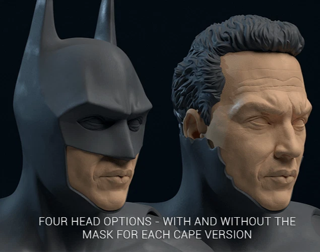 Batman 1989 Resin Model Kit Michael Keaton 1:8 Scale 3 Heads 2 Capes - Image 4 of 4