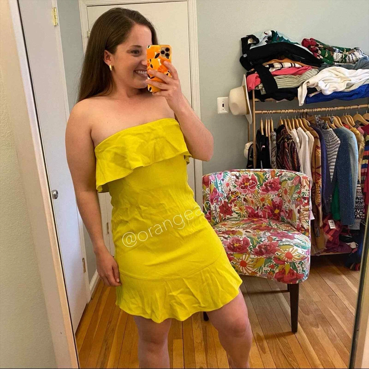 Neon strapless hotsell dress