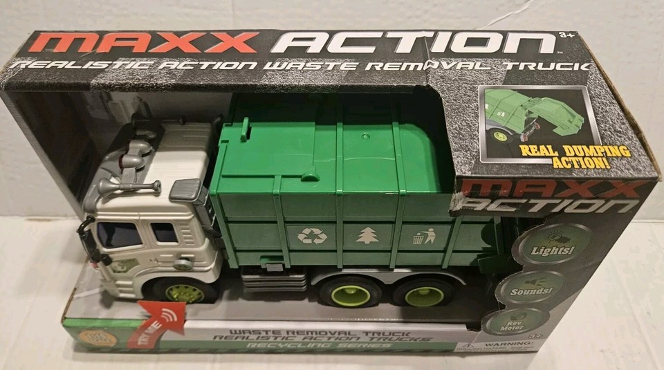 Maxx Action Waste Removal Truck Lights And Sounds Super Grip Tires