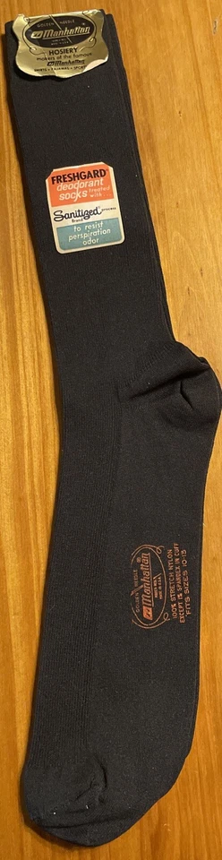 GOLDEN NEEDLE MANHATTAN MEN'S SOCKS NOS 1 PAIR ORG PKG SZ 10-13 Nylon Black New - Image 3 of 3